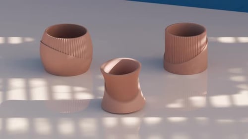 Animación de transformación 3D de Vases Loop