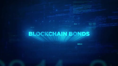Futuristischer Datenhintergrund zur Konzepttechnologie für Blockchain-Anleihen