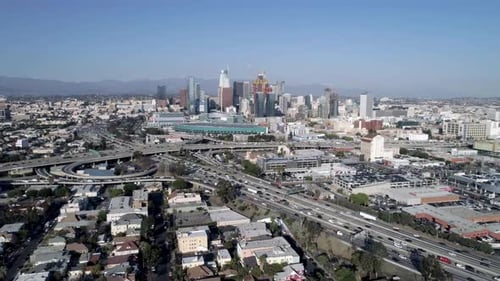 Los Angeles, California / USA - July 16, 2017: Downtown LA Skyline
