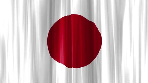 Seamless Loop Waving Japan Flag Animation