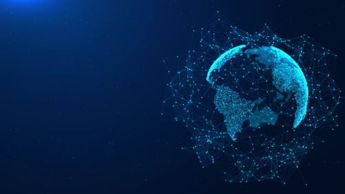 Animated Global Digital Network Connection Background