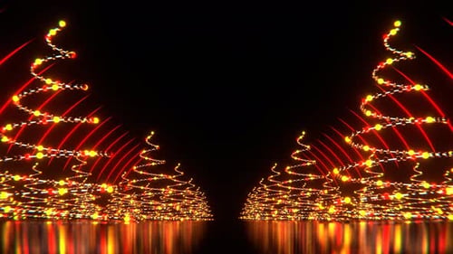 Fond d'allée de Noël orange et rouge Vj Loop en 4K