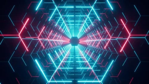 Abstract neon tunnel.