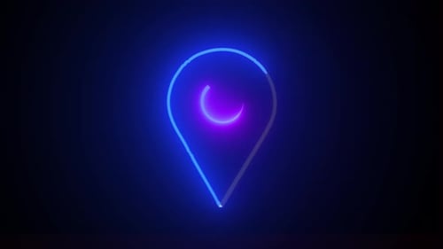 Neon Location Pin Reveal Animation