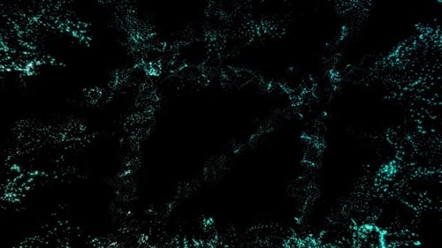 Abstract Flowing Glowing Cyan Particles Background