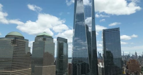 Aerial view of One World Trade Center (Freedom Tower), Manhattan, New York City
