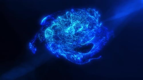 Futuristic Blue Particle Energy Logo Reveal