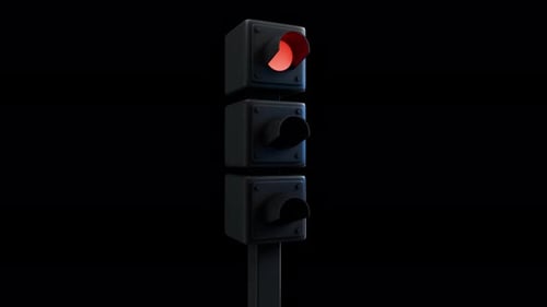 Animated 3D Traffic Light Red Yellow Green Change