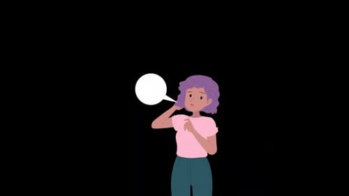 The Girl with Questions Alpha Channel