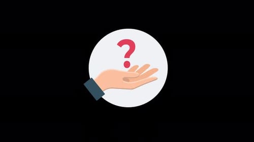 Question and Answer, Problem and Solution, Hand with Question Mark Animation Video - Transparent
