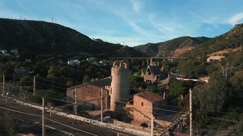 Drone View Overlooking the Garraf Beach Train Station Nov