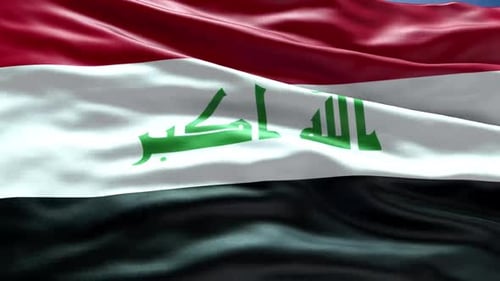 Realistic Waving Flag of Iraq Seamless Loop