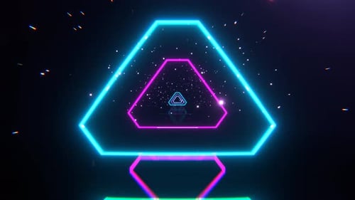Cyan And Pink Sci Fi Neon Strobe Tunnel Background Vj Loop I 4K