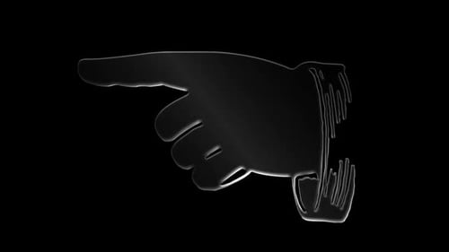 3D Glossy Hand Pointing Right Icon Rotating