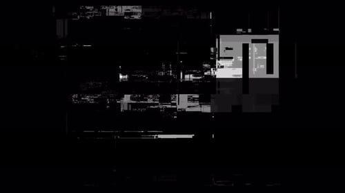 Corruption Collection: A logo reveal transition on a black screen with glitch effect at the center