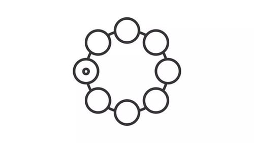 Dünne schwarze Animation eines abstrakten kreisförmigen Ladesymbols