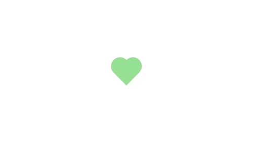 Green Leaf to Heart Icon Flat Design Transformation