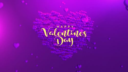 Happy Valentines Day Message Revealed by Floating Hearts