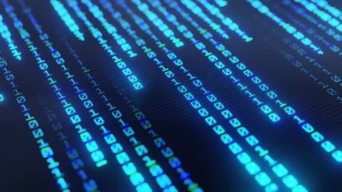 coding on screen monitor matrix animation background