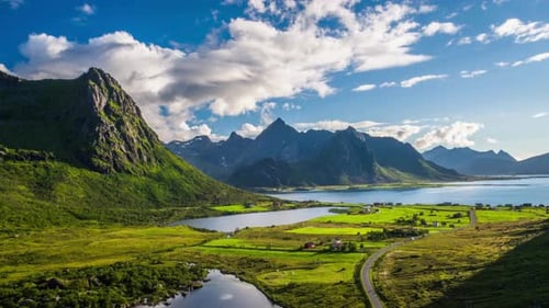 Vista aérea da bela natureza e colinas