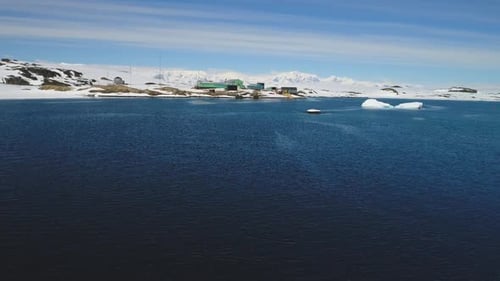 Antarctic Blue Ocean Water Aerial View Antarctica Ocean Coast Open Water Surface