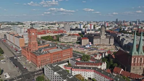 Aerial view of Berlin city centre ( Mitte district ) , Germany