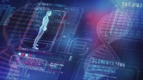 Virtual Space Of Animated Infographic About DNA