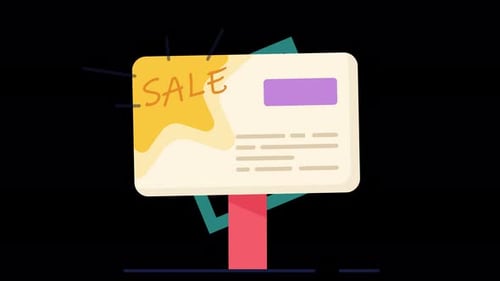 Cartaz de venda animado.