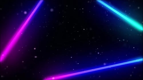 Animated Neon Triangle Glowing Lines Loop Background