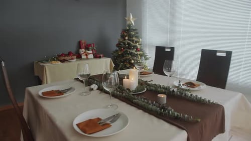 Christmas Dining Table Ready for Celebration