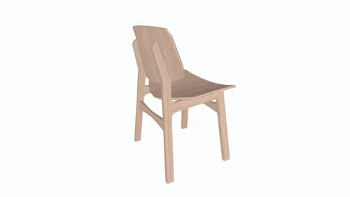 Minimalist Wooden Chair from Back View
