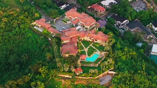 Drone view of hillside luxury property in Busay Cebu City Philippines