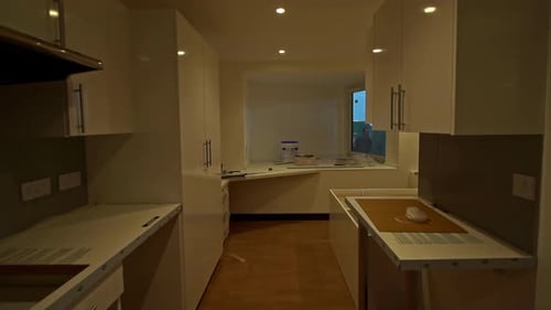 Walk Through Modern Kitchen Under Construction Interior Renovation