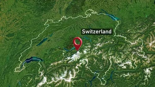 Switzerland Country Zoom from Space