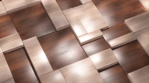 Abstract Geometric Wooden Blocks Pulsating Motion Background