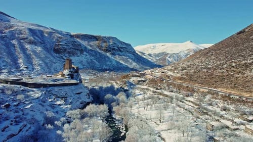 Khertvisi Fortress Drone View