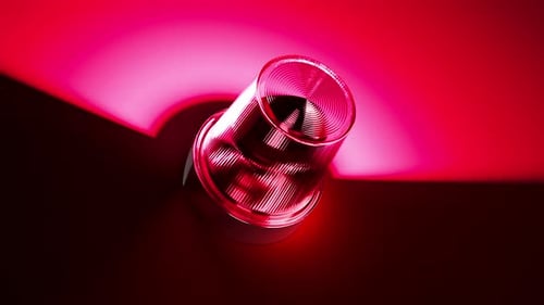 Animação em loop 3D de uma luz vermelha intermitente