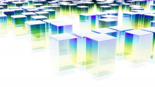 Bloc de cubes en verre dégradé capable de faire des boucles infinies
