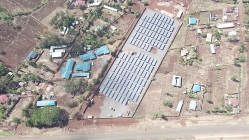 Aerial view of a market place