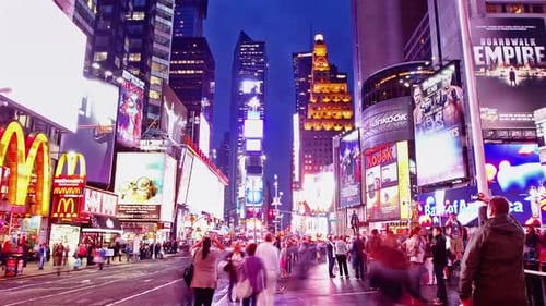 NEW YORK CITY - MAY 20: Time Lapse of Times Square Traffic