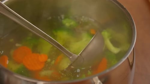 Close Up Vegetables in Pan