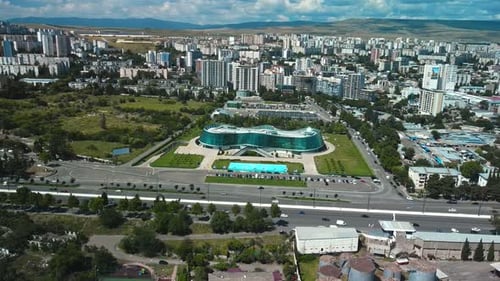 Futuristic Glass Building of the Ministry of Internal Affairs in Tbilisi