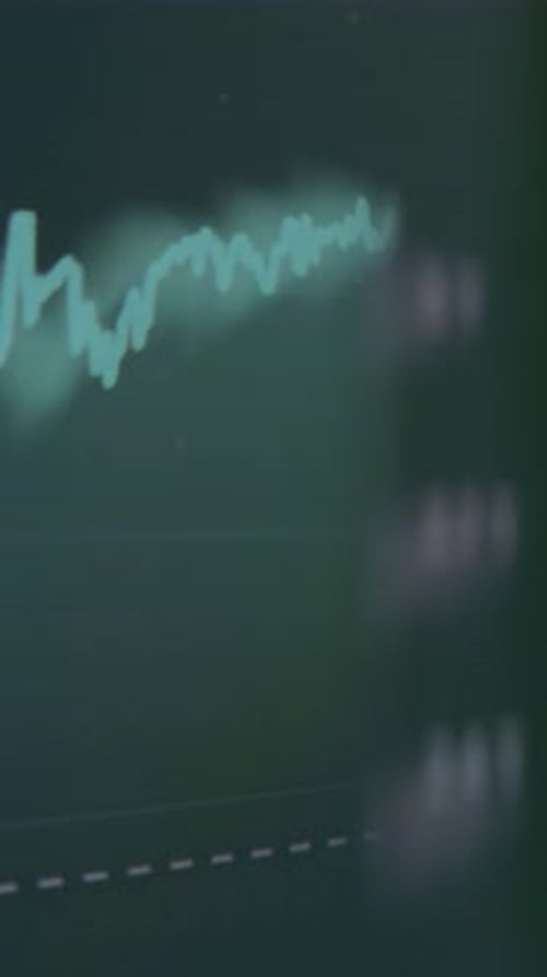 Linear Chart with Green Neon Color