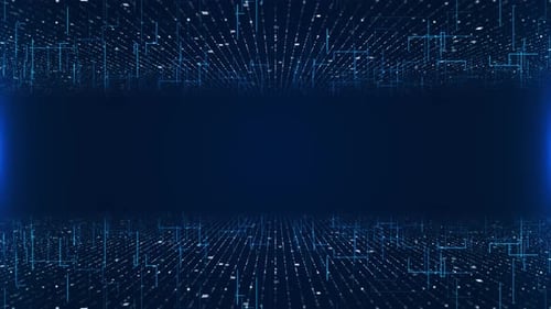 Futuristic Cyberspace Big Data Deep Cyber Stage Waves Lights Digital Matrix Background