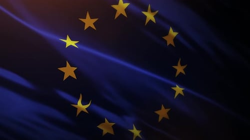 European Union Flag Waving Animation Background Loop