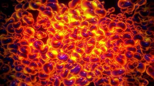Glowing Animation, red, orange and yellow liquid