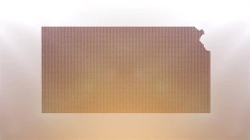 Animated Geometric Kansas Map with Digital Pixel Reveal