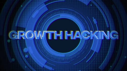 Growth Hacking Text Reveal with Futuristic Glitch HUD