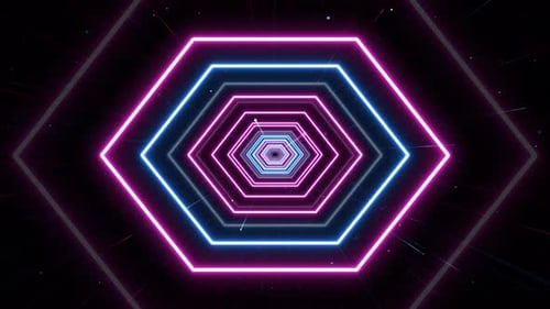 VJ Neon Hexagon Tunnel
