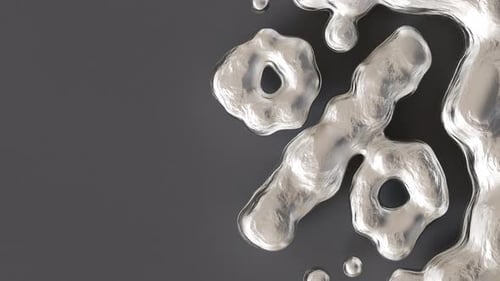 Modern 3D animation of chrome percentage symbol on dark textured background.